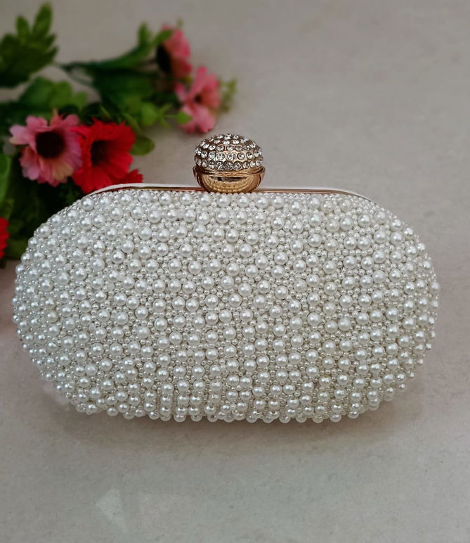 Wedding Wear Embroidered Oval Box Style Wholesale Clutches
